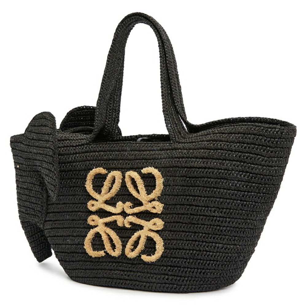 LOEWE x Paula Ibiza Elephant Raffia Basket Bag Black - Picture 2 of 9